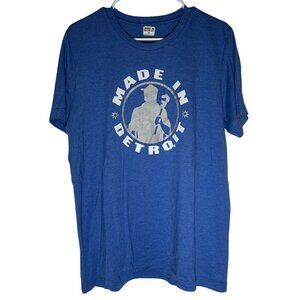 Made In Detroit Gears Graphic Tshirt Large Blue Unisex Crewneck
